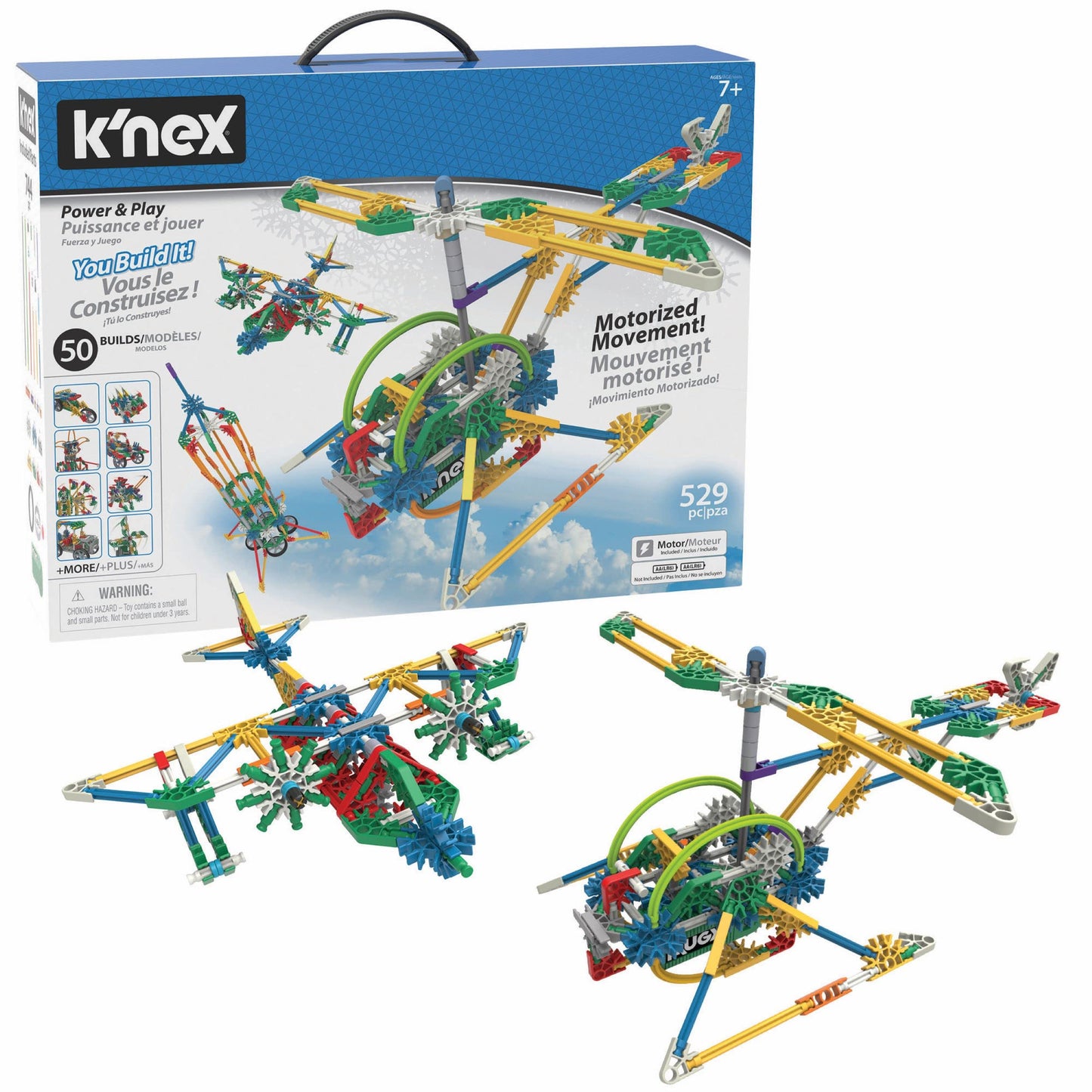 K'Nex - Power & Play Motorized Set ‚ 529 Pieces, Stem Building, Kid Construction Set‚ Ages 7+