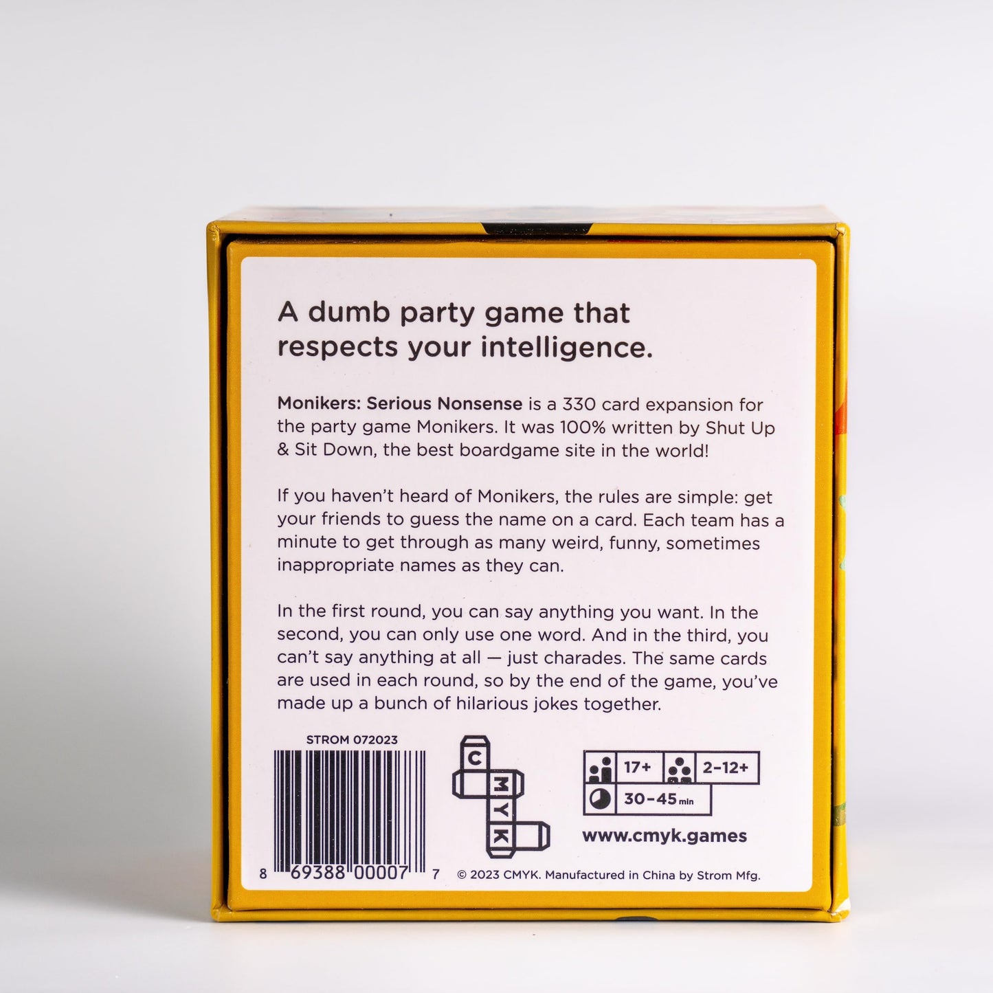 Monikers Cmyk Serious Nonsense With Shut Up & Sit Down - A Dumb Party Game That Respects Your Intelligence