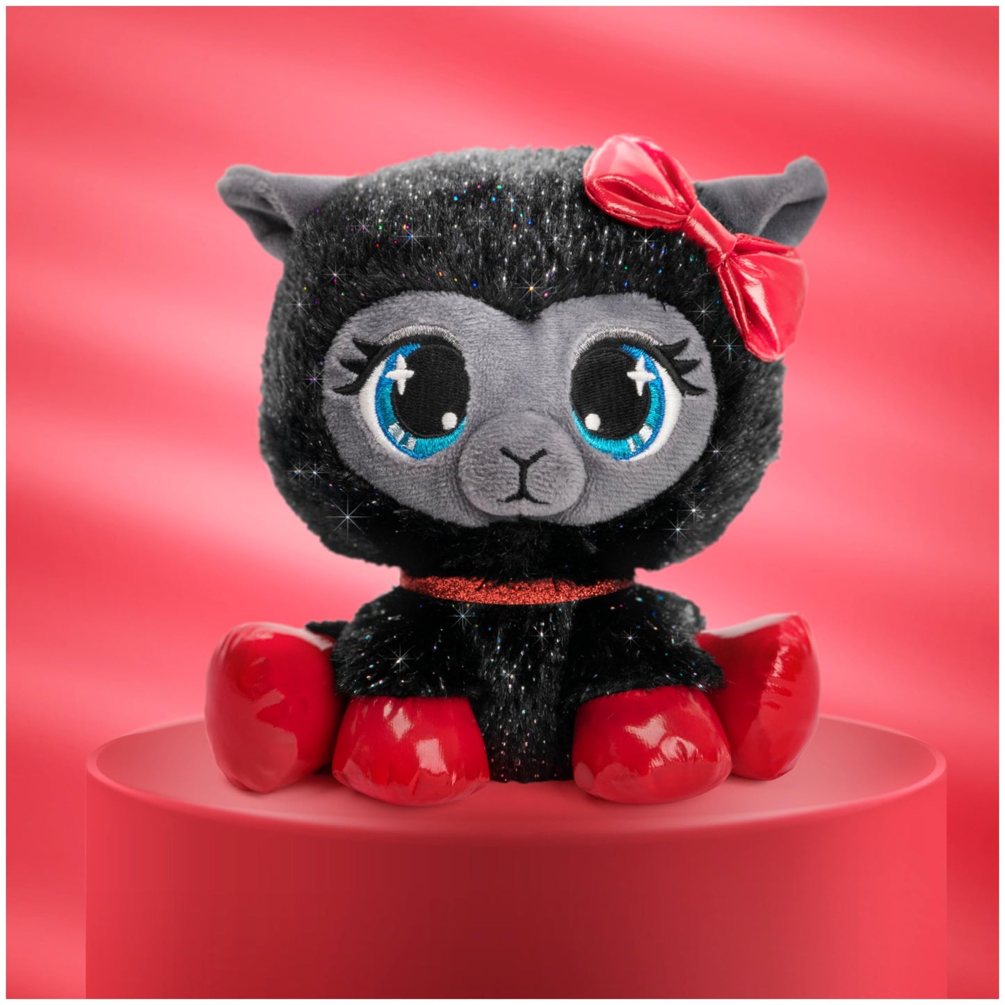 GUND P.Lushes Designer Fashion Pets Special-Edition Ba-Bah Noir Llama enhanced Stuffed Animal Black and Red 6