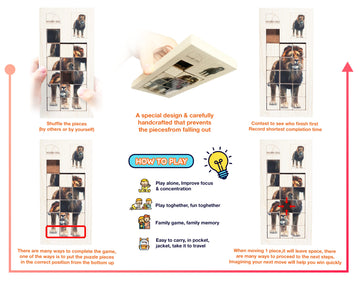 Wooden slide puzzles block (Lion)