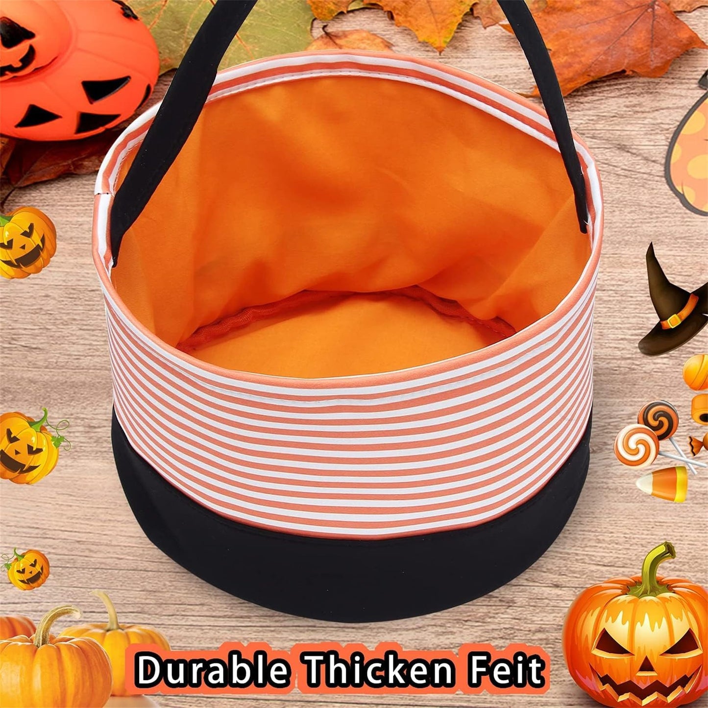 Halloween Trick Or Treat Bag Halloween Candy Bucket Fabric Tote Gift Candy Bag Halloween Party Favors