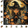 Halloween Wooden Puzzle for mature-themeds 500pcs Pumpkin Wooden Jigsaw Puzzles(15.9 * 15.9in) Beautiful Wooden Puzzle with Box Birthday Gifts for mature-themeds and Kids Family Game