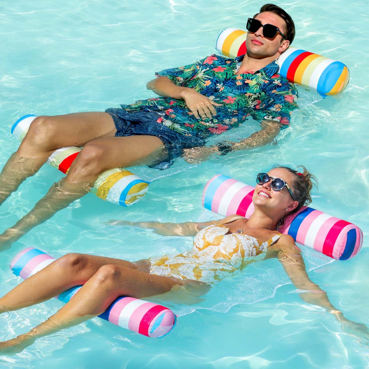 FindUWill 2Pack Fabric Pool Floats Adults - XL Premium Water Floats, Inflatable Multi-Purpose Swimming Pool Float Floating Float