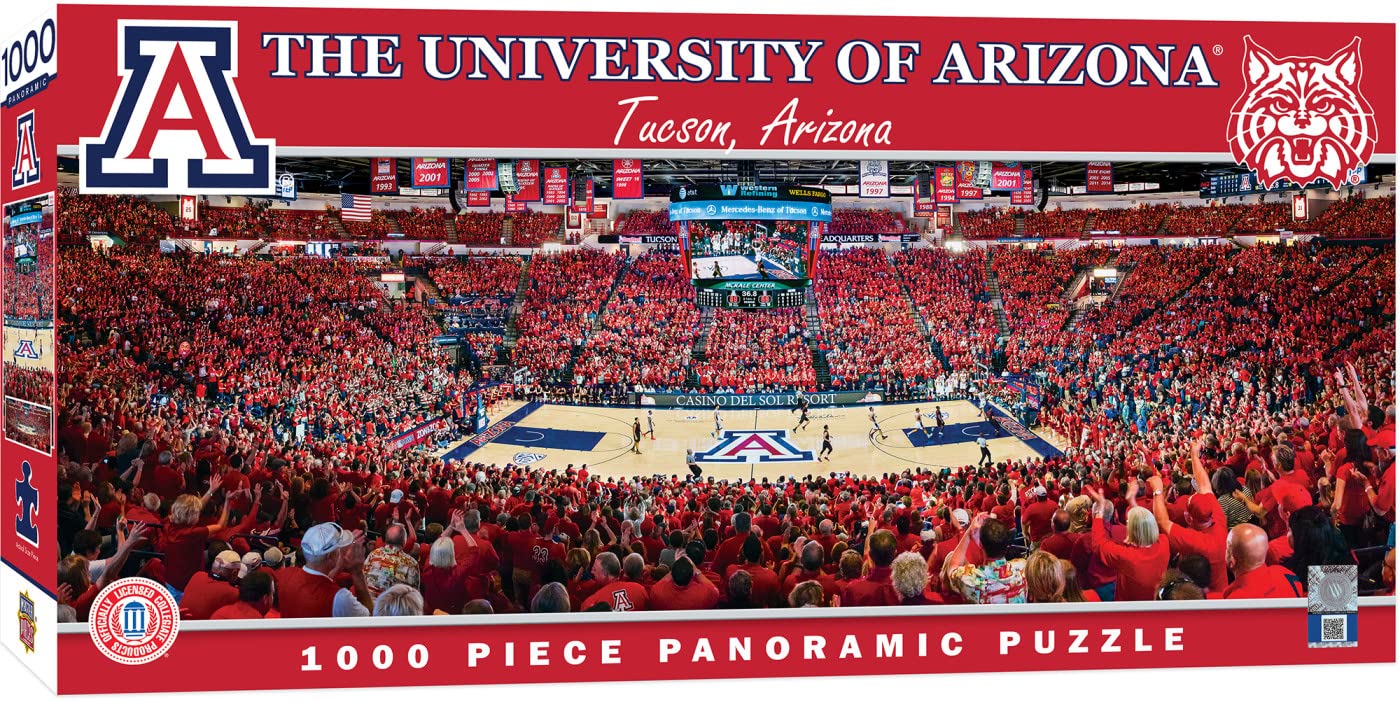 MasterPieces NCAA Arizona Wildcats, Stadium Panoramic Jigsaw Puzzle, McKale Center, 1000 Pieces