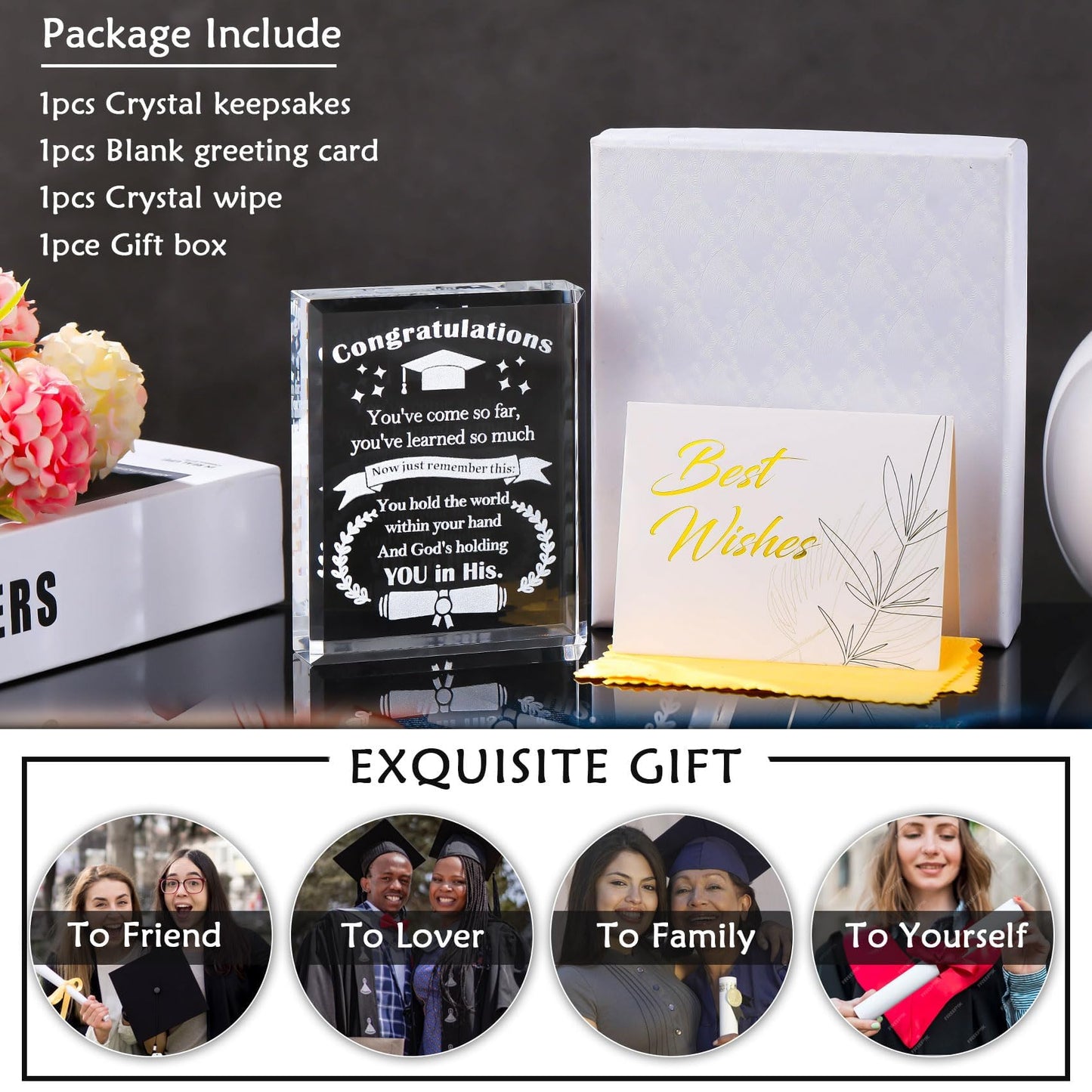 Movdyka College Graduation Gifts For Him Her 2024 High School Cool Class Of 2024 Crystal Keepsake Masters Degree Or Phd Graduati