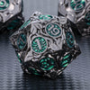 Kerwellsi 7Pcs Metal Dnd Dice Set D&D With Gift Box, Nature Vines Leaf Polyhedral Dungeons And Dragons D And D Dice, Handmade Bl