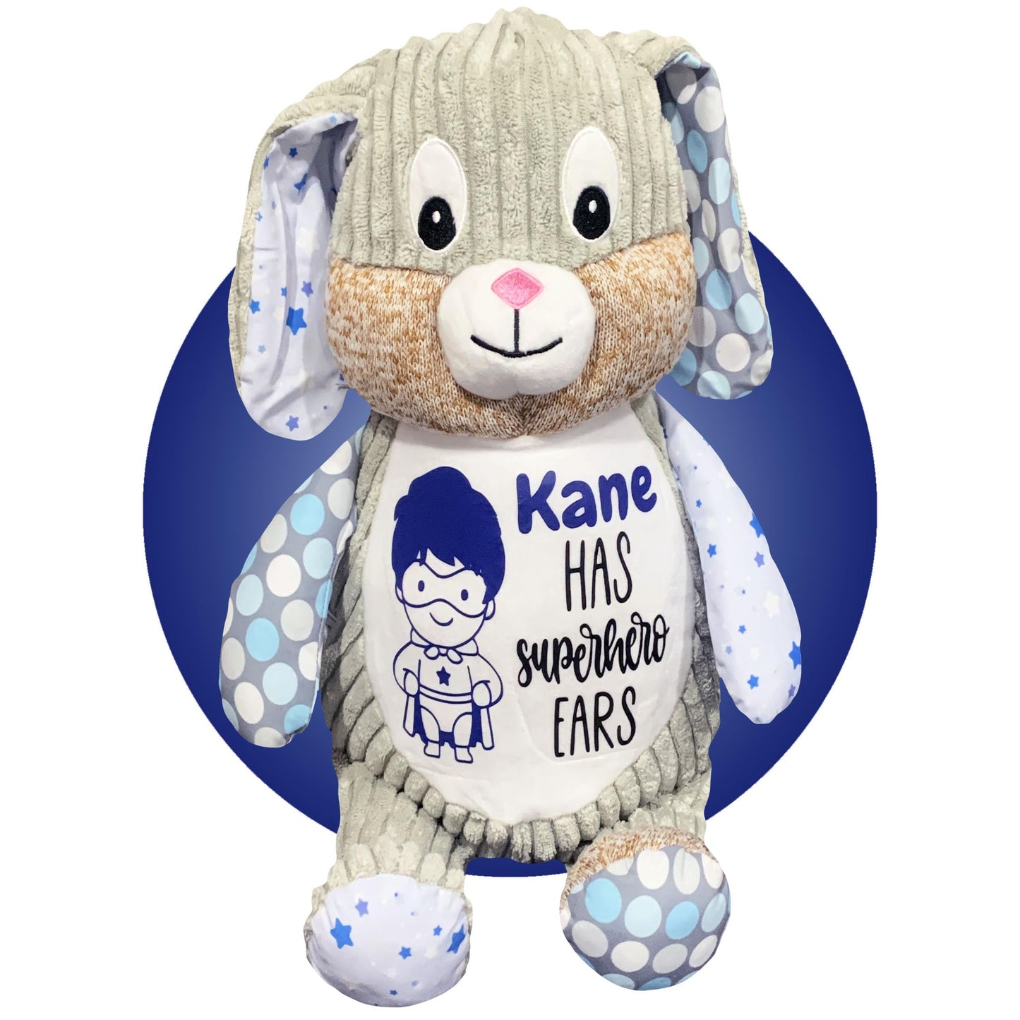 Ear Tube Gifts for Kids - Personalized with name + color choice - Ear Tube Get Well Soon Stuffed Animals - Ear Surgery Recovery