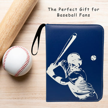 Baseball Card Binder Trading Card Album with 55 Removable Sleeves Fit 440 Baseball Cards Compatible with Topps Sports Cards & TCG Collections (Blue)