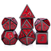 DnDnD Red D&D Game Dice,7 Die Polyhedral Metal Dice with Gift Metal Tin for RPG DND Dungeons and Dragons Dice Collector Board Ga