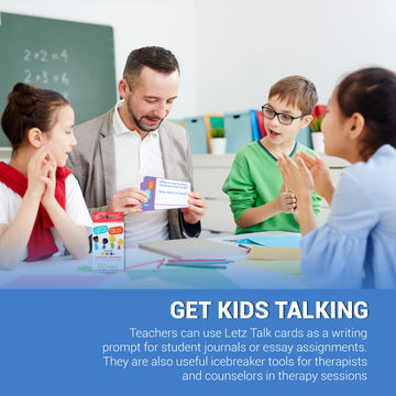 Letz Talk Conversation Cards For Kids With Autism Or Aspergers - Learning & Education Toys, Conversation Starters, Autism Communication Cards For Kids And Adults, Therapy Tool, Easter Basket Stuffers