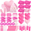 Fanfanwin 48 Pcs Sleepover Party Supplies Spa Birthday Slumber Pajamas Galentines Party Favors Coquette Throw Blanket Pillow Hea