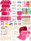Suhine 6 Set Spa Party Supplies for Girls, Kids Satin Robes Nail Salon Kit Spa Kit Accessories for Birthday Party Favors (Classi