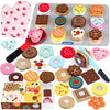 Wooden Cookie Play Food Set for Kids Kitchen Accessories Food Toys for Toddlers 1-3 Pretend Play Slice and Bake Gift for 3 4 5 Y