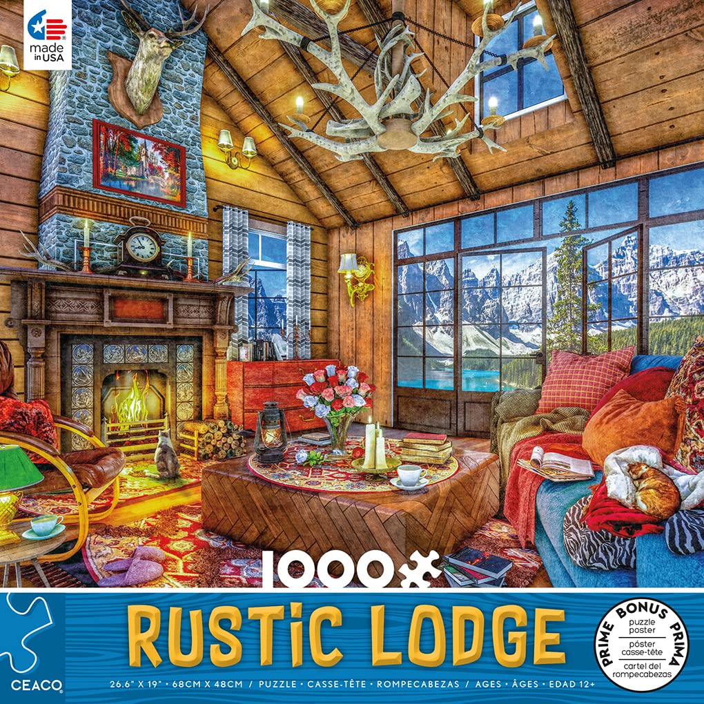 Ceaco - Rustic Lodge - Log Cabin Retreat - 1000 Piece Jigsaw Puzzle