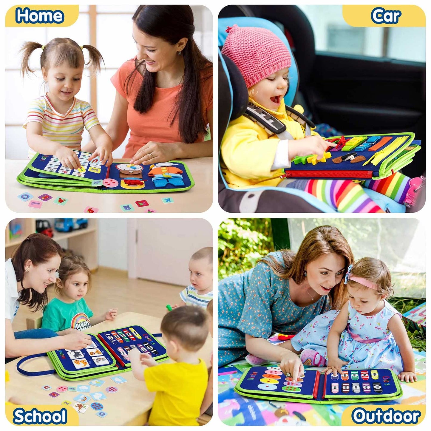 Winblo Toddler Busy Board - Montessori Toys For 1-3 Year Old Boy Birthday Gift, Educational Learning Sensory Busy Book For Two Year Old Boys, Kids Ages 2-4 Activities Toy For Airplane Car Travel