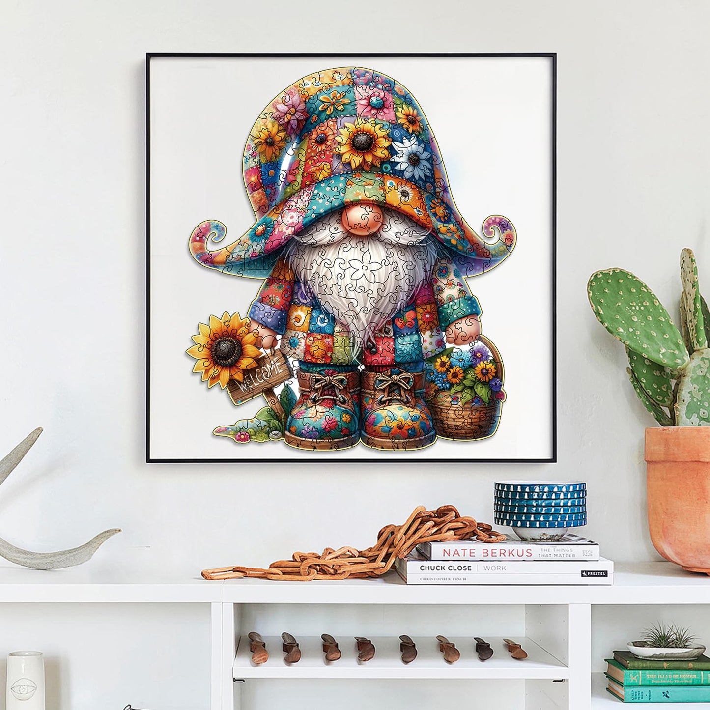 Hlison Wooden Jigsaw Puzzles, Gnome Wooden Puzzles For Adults With Unique Shape, Medium 10.3''X11.8'' Wooden Puzzles With Exquis