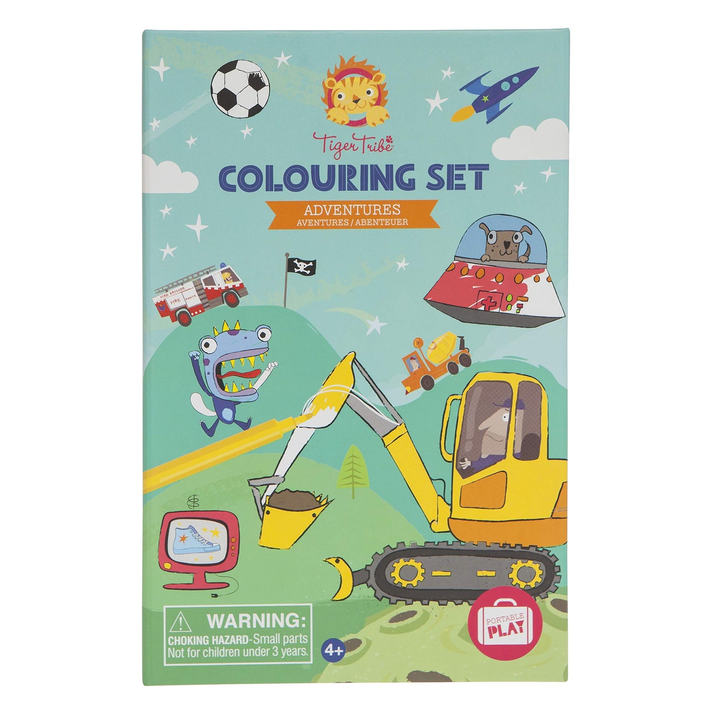 Tiger Tribe Coloring Set - Adventure Theme - Take Along Travel Art Kit - All Supplies Included - Easy Clean Up And Storage - Ages 3+ - 60207, Blue