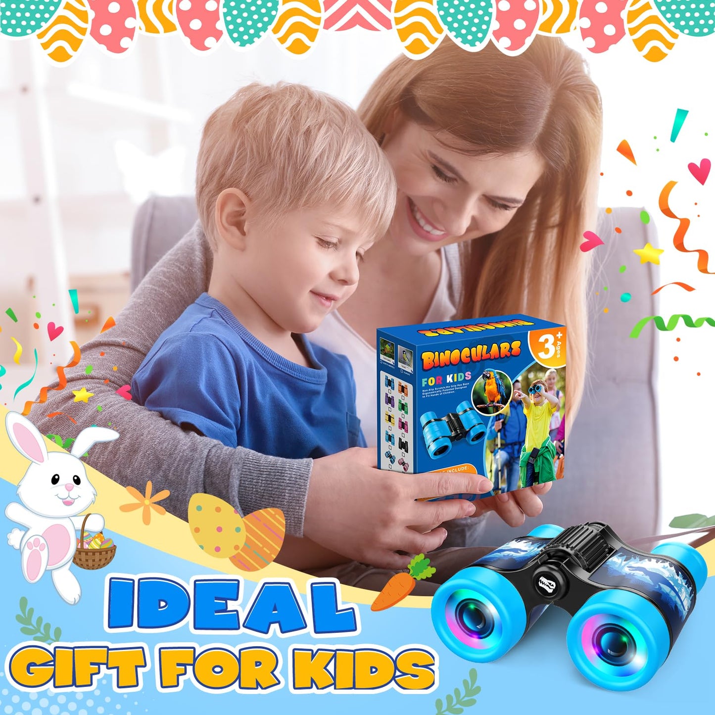 Dinosaur Binoculars Toys For Kids 3 4 5 6 Year Old Boys Girls Toddlers Blue Dino Binoculars Toys Bird Watching Outdoor Camping A