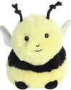 Aurora® Round Rolly Pet™ Bee Happy™ Stuffed Animal - Adorable Companions - On-The-Go Fun - Yellow 5 Inches