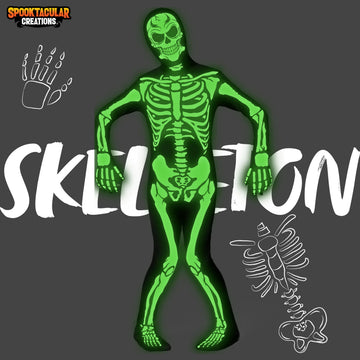 Spooktacular Creations Glow In The Dark Skeleton Costume For Kids Boys, Halloween Costume For Kids, Skeleton Jumpsuit-M