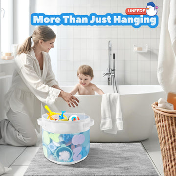 Uneede Bath Toy Organizer,1.55 Gallons Bathtub Toy Storage Organizer,Quick Access Bath Toy Holder For Bathtub,Baby Organizer And