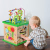 TOOKYLAND 5-in-1 Large Activity Play Cube - Colorful Wooden Learning Puzzle Toy for Toddlers with Animal Friends, Shapes & Mazes