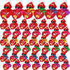 Chivao 48 Pcs Valentine'S Day Mini Rubber Ducks With 48 Valentine'S Day Cards 48 Sunglasses 48 Hats, Party Favors Holiday Mini T