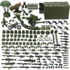 Jungle Green Army Accessories Kit 325 Pcs Military Pack Gear E.O.D Suit NVD Helmet Shipping Container protective coveringy Building Block Toy for Soldiers Compatible with Major Brands
