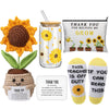 Boao 4 Pcs End of Year Teacher Gift Sunflower Appreciation Gift for Women Thank You for Helping Me Grow Positive Sunflower Doll