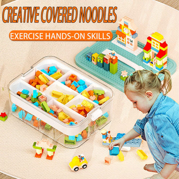 compatible Lego Box Toy Organizer Bins Building Blocks Storage Containers with Compartments Lids Compartment for Plastic Stackab