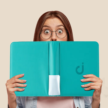 Toploader Binder Holds 128 Top Loaders - 4 Pocket Top Loader Binder for 3 x 4 Rigid Card Holders for Trading Cards or Sports Cards Model A - Classic Turquoise