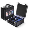 Kabinka Graded Card Storage Box with Display Window for PSA/CGC Holder TSA Combination Lock Trading Card Case for Sports Cards Storage Slab Case with 6+2 EVA Dividers for MTG/TCGs (Carbon Fibre)