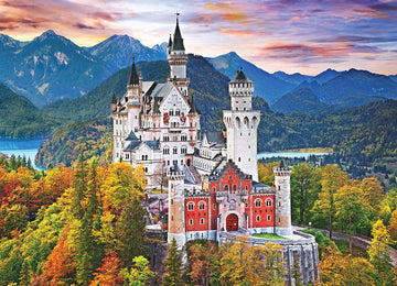 EuroGraphics Neuschwanstein Castle 1000pc Puzzle - Cardboard, Blue, Model 6000-0946