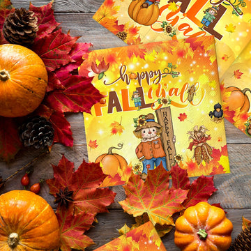 40Pcs Fall Napkins-Happy Fall Y'All Decorations Scarecrow Thanksgiving Autumn Disposable Paper Napkins For Harvest Fall Party De