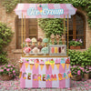 Tioncy 6 Pcs Ice Cream Bar Stand Kits Ice Cream Sundae Bar Supplies Party Decor (Without Table) Include Shelf Banner Roof Pennan