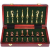 Agirlgle Retro Metal Chess Set with Folding Wooden Chess Board and Classic Handmade Standard Pieces Metal Chess Set for Kids mature-themed