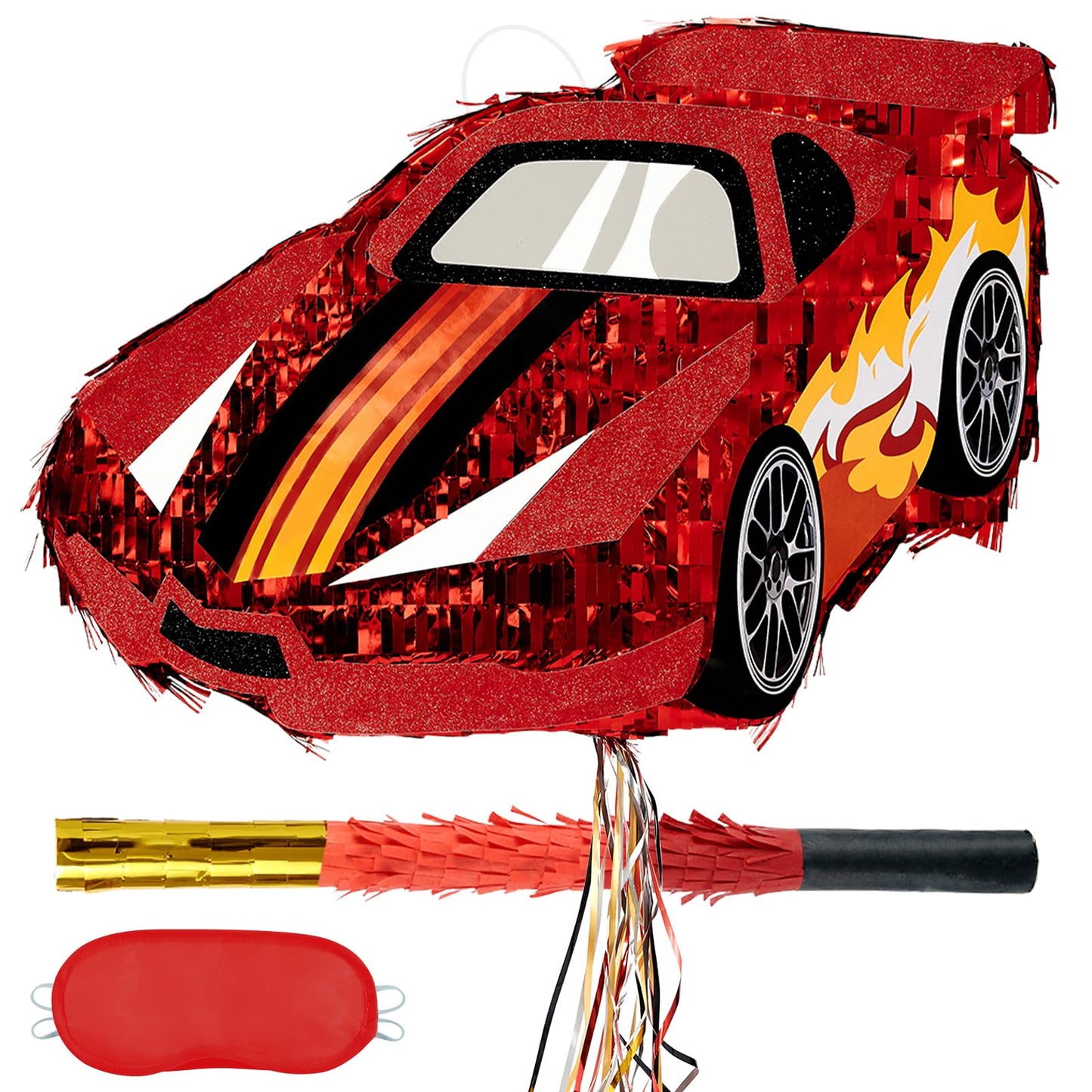 WERNNSAI Race Car Piata - Race Car Birthday Decorations Truck Car Pinata Bundle with Blindfold and Bat Monster Truck Party Favor