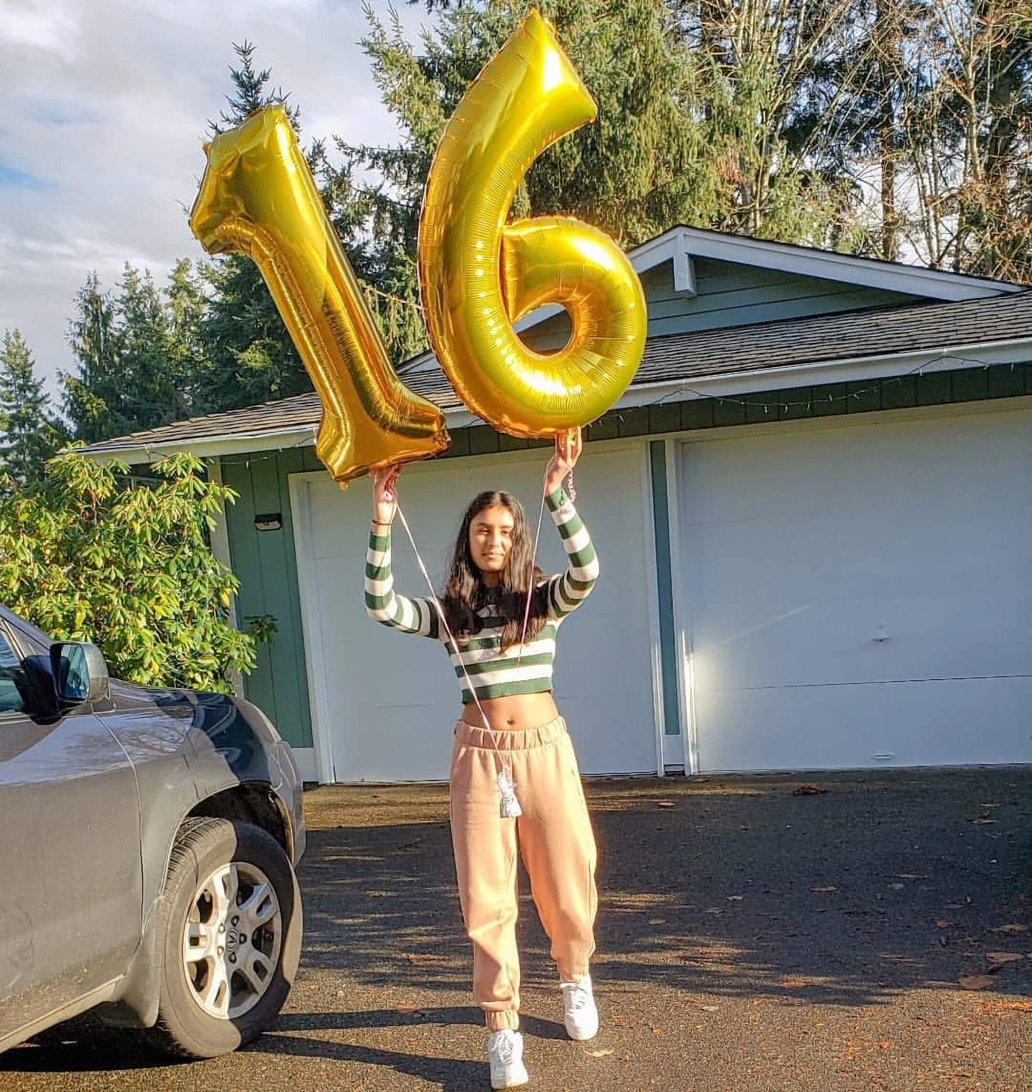 40 Inch Gold 16 Number Balloons Giant Jumbo Huge 16 Or 61 Foil Mylar Helium Number Digital Balloons Gold Birthday Mylar Digital