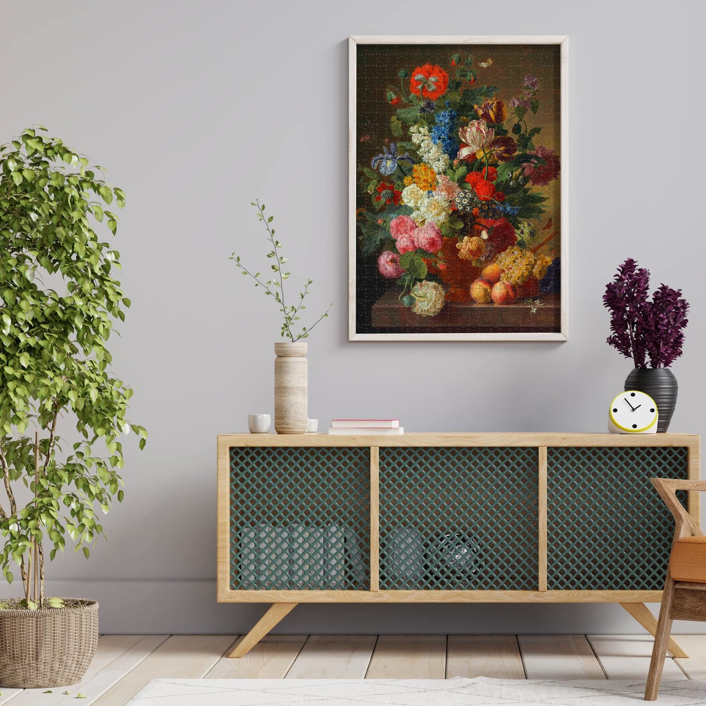 Antelope - 1000 Piece Puzzles For Adults - Vase Flower Grapes Peaches Jigsaw Puzzle 1000 Pieces, Jan Frans Van Dael Officially Licensed, High Resolution, No Dust Classic Artistic Puzzle