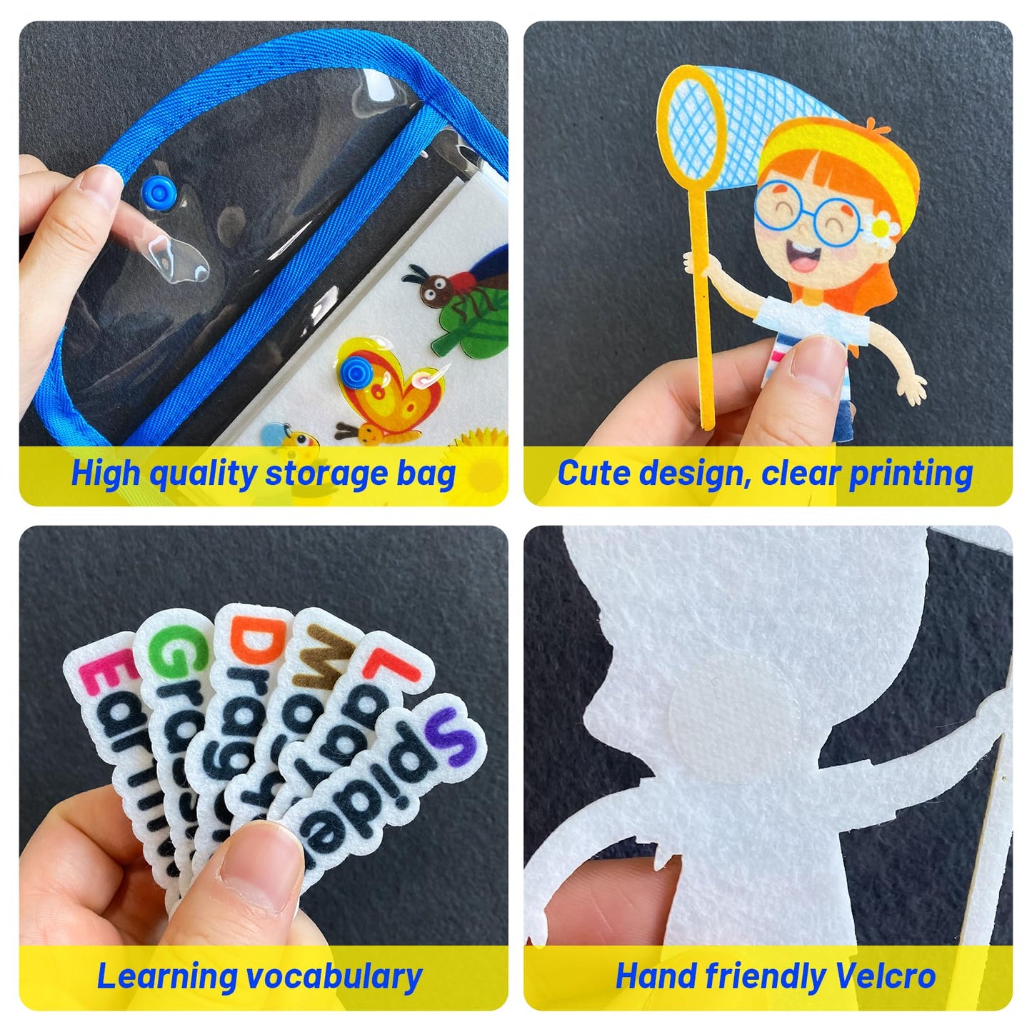 PENGFULL Felt Flannel Board Story Pieces for Toddlers Preschool,Kids Interactive Storytelling Teaching Play Kits for Flannel Boa
