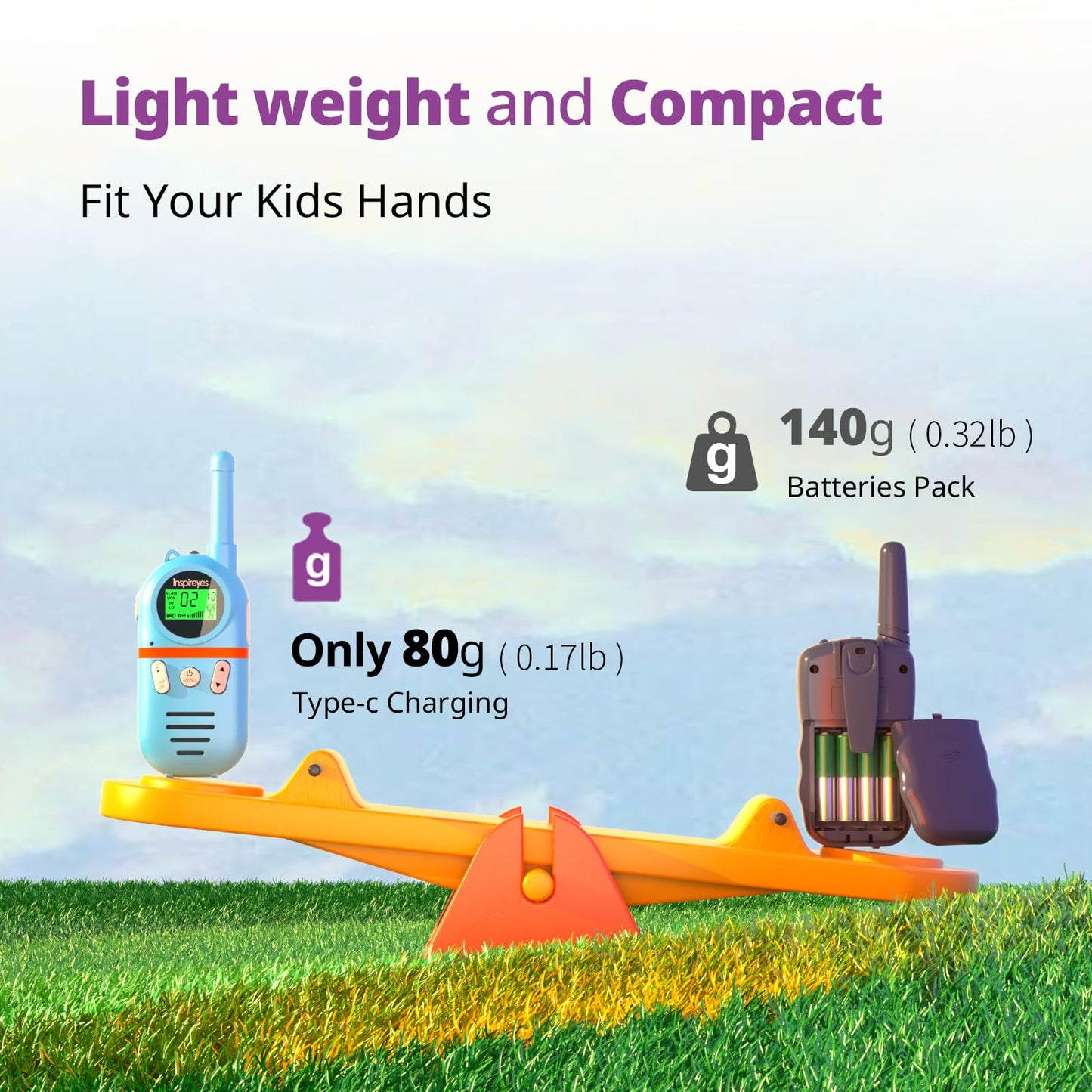 Inspireyes Walkie Talkies For Kids Rechargeable, 48 Hrs Working Time 3 Miles Range 22 Channels 2 Way Radio, Birthday Gifts For B