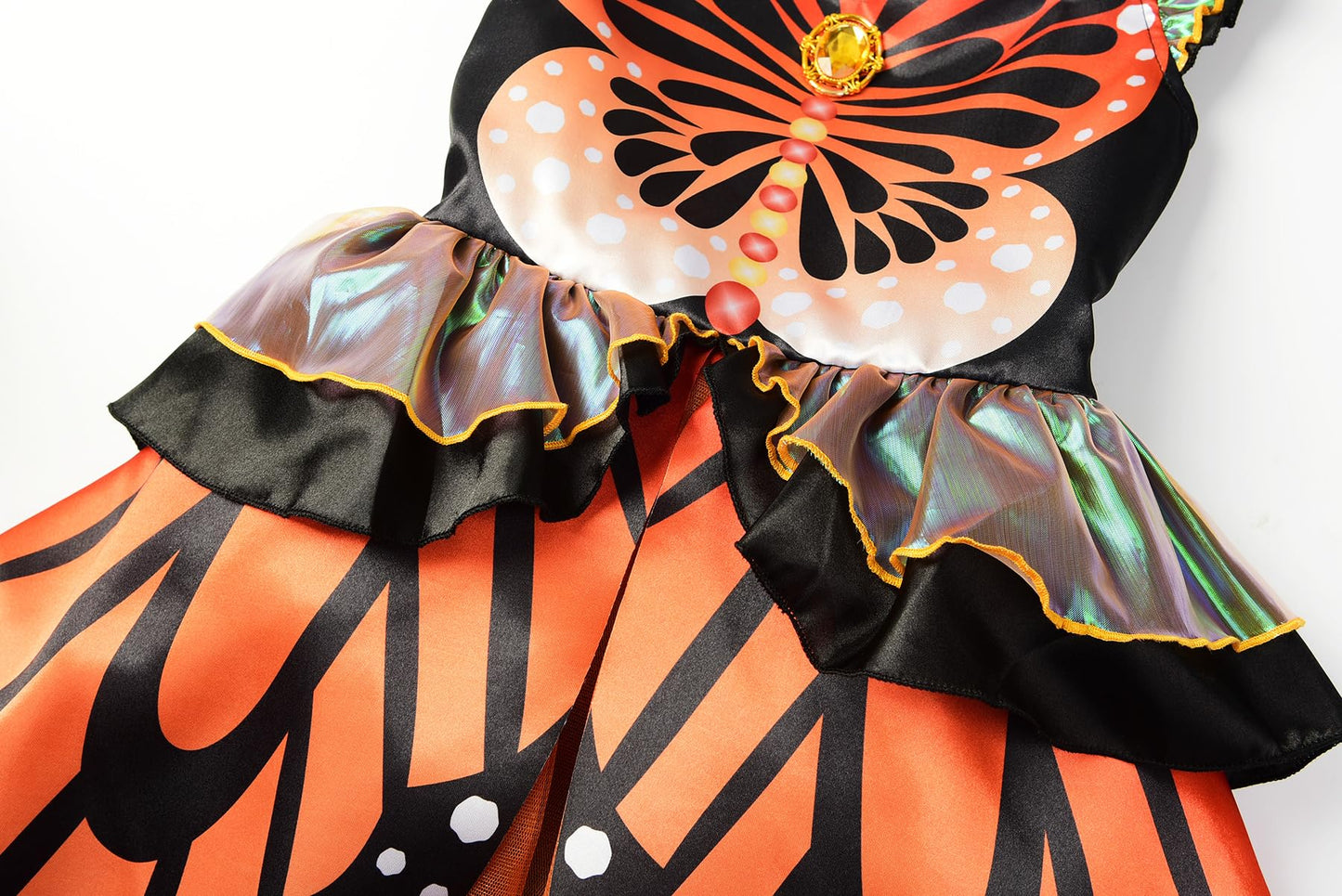 ReliBeauty Butterfly Costume for Girls Costume Monarch Butterfly Kids Toddler Dress up with Butterfly Wings and Headband Halloween 4T-4/110