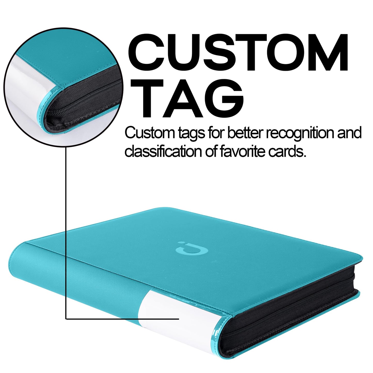 Top Loader Binder Holds 288 Top Loaders - 9-Pocket Toploader Binder for 3 x 4 Rigid Card Holders for Trading Cards or Sports Cards Model A - Classic Turquoise
