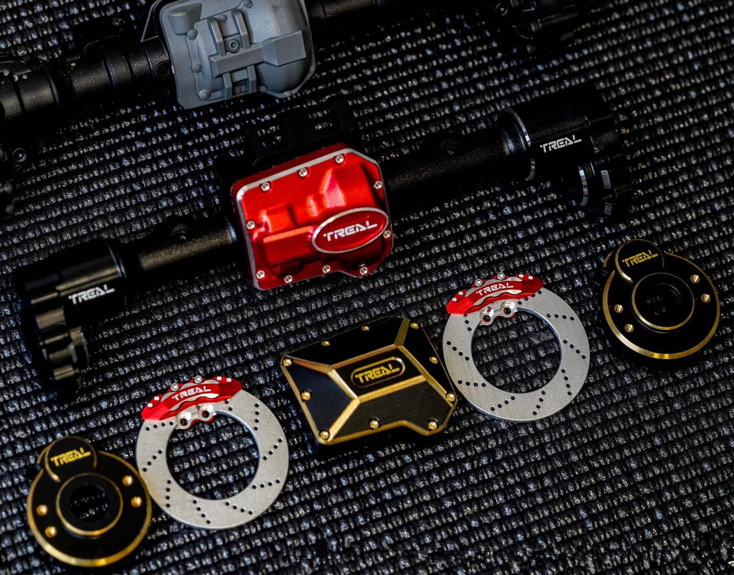 Treal Brass Outer Portal Covers 42G/Pc Heavy Weight Compatible With Trx-4/Trx-6 Black