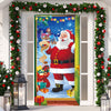 Christmas Door Cover Decoration Santa Backdrop Xmas Door Hanging Covers Christmas Eve Background Funny Santa Claus Banner Christmas Party Decorations Photo Booth For New Year Christmas 78 X 35.4 Inch