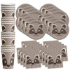 Raccoon Birthday Party Supplies Set Plates Napkins Cups Tableware Kit For 16