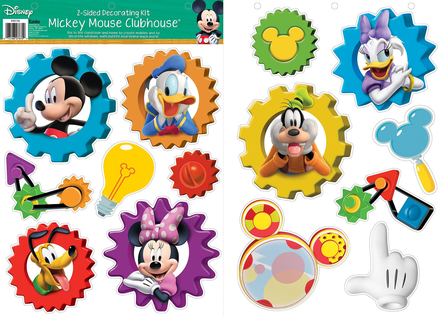 Eureka Mickey Mouse Clubhouse 2-Sided Deco Kits, Model 840156, Paper, 1 Count
