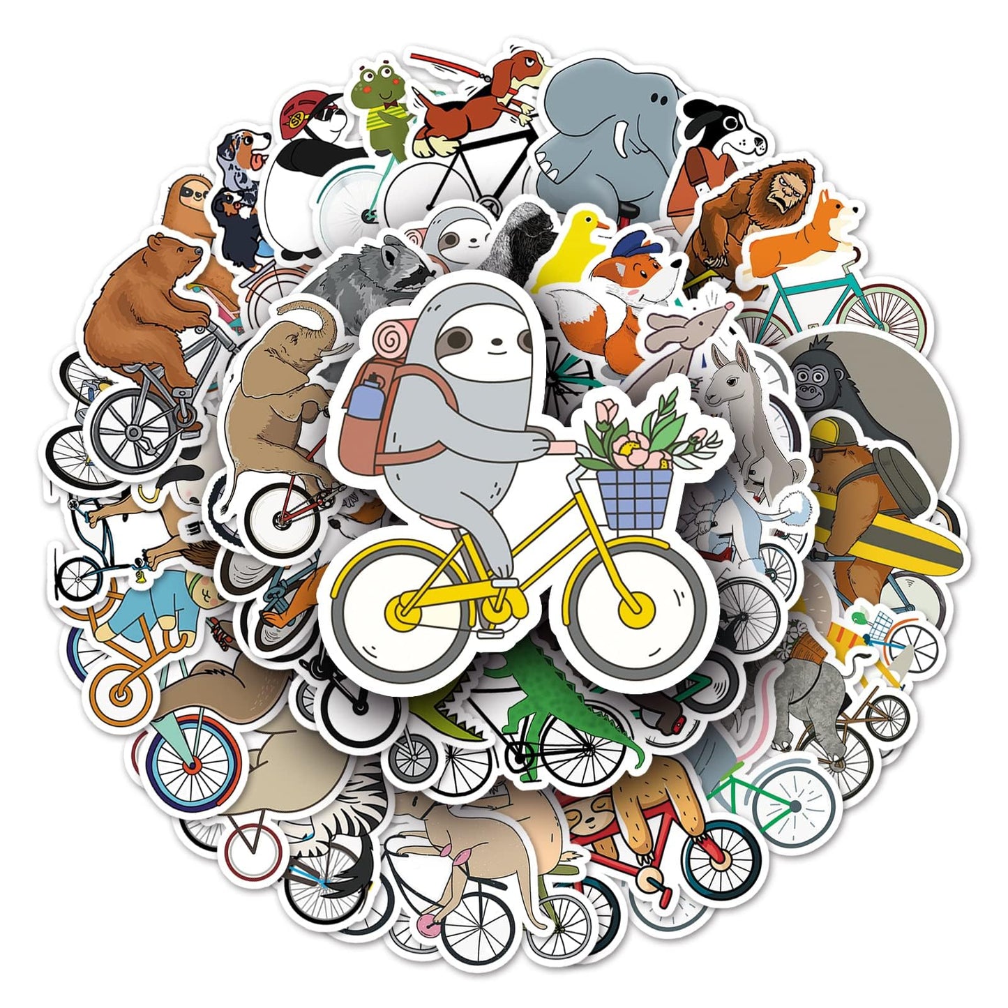 Animals Stickers For Kids, Cute Funny Bike Animals Sticker Vinyl Waterproof Decals For Laptop Water Bottle Skateboard Bumper Com