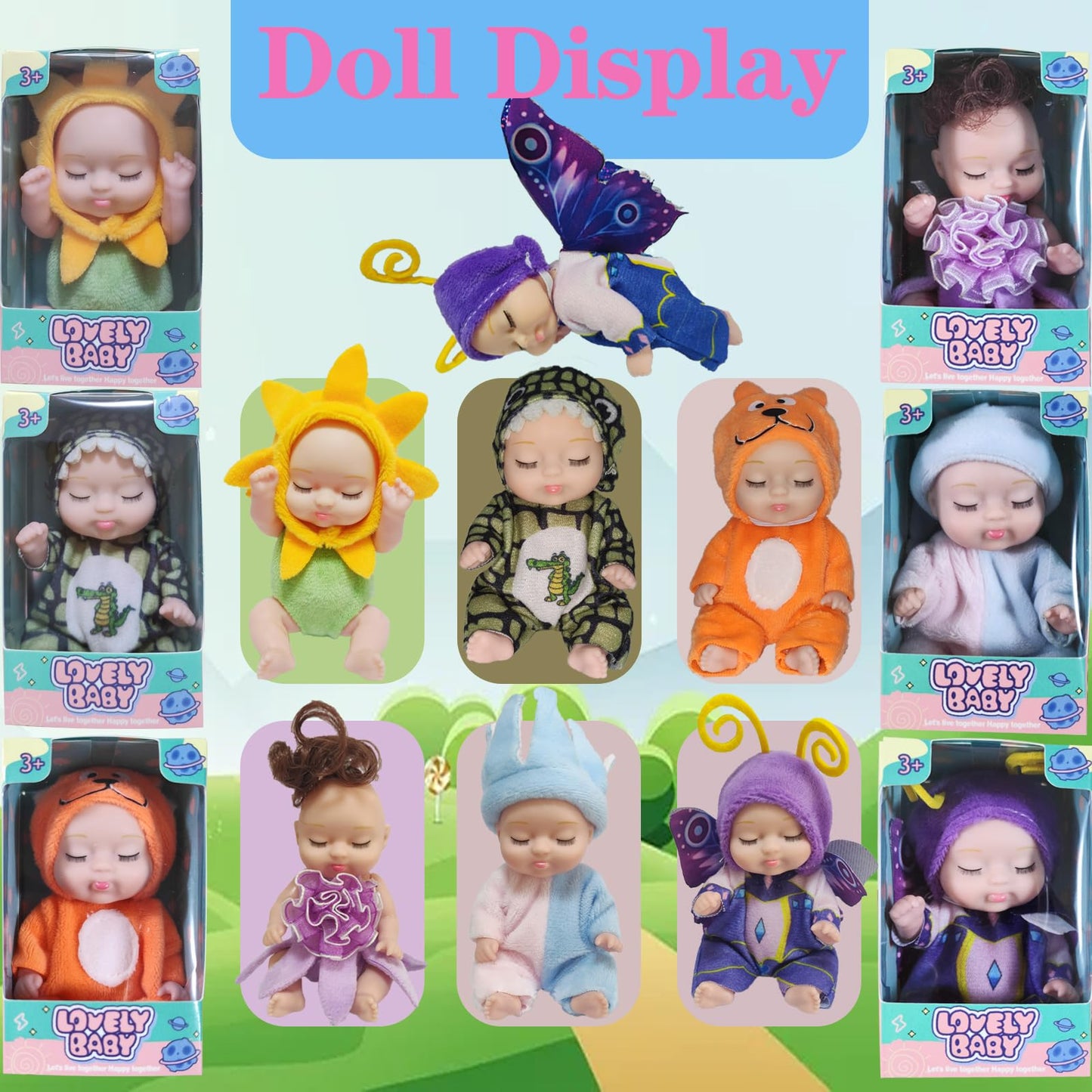 Niliswiest Mini Rebirth Doll, Gift Box Miniature Doll, Toys For Kids Over 3 Years Old (Style D)