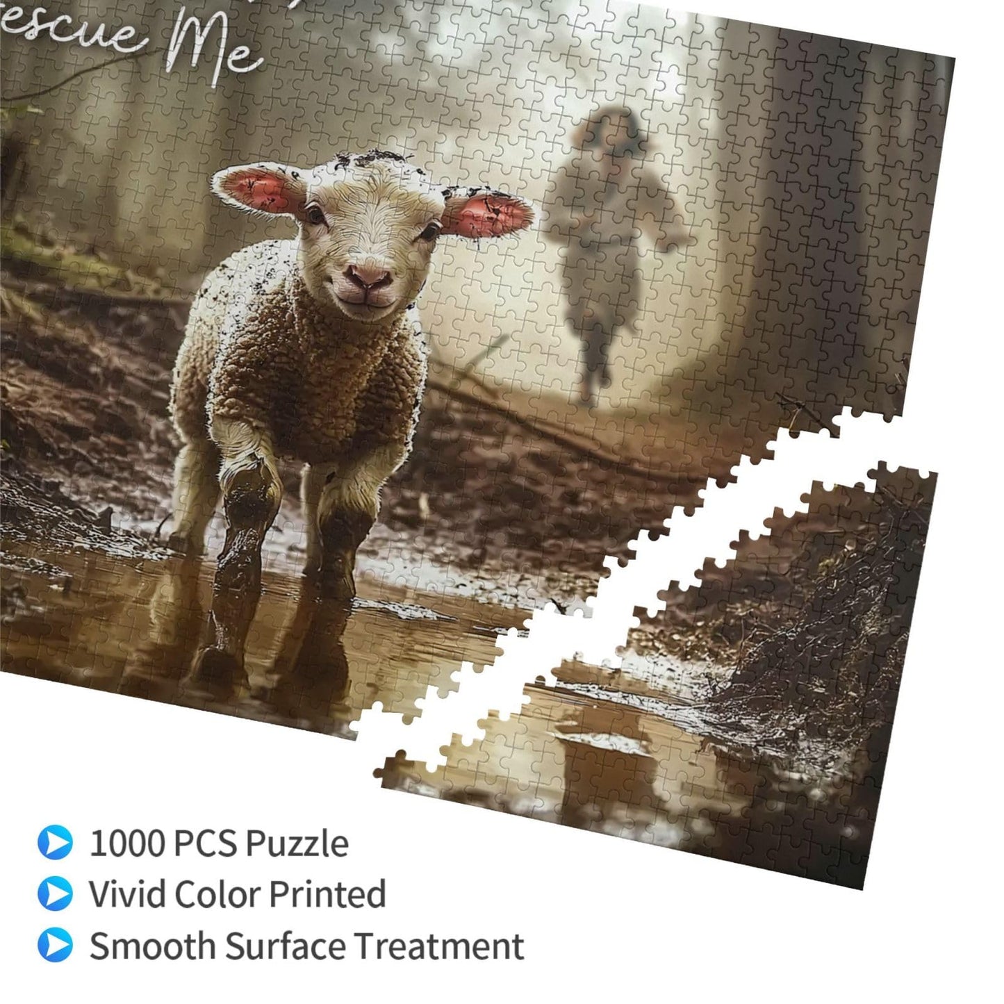 Christian Jigsaw Puzzle For Adults 1000 Pieces Vintage Sheep Jesus Religious Puzzles Scripture Bible Inspirational Wooden Puzzle